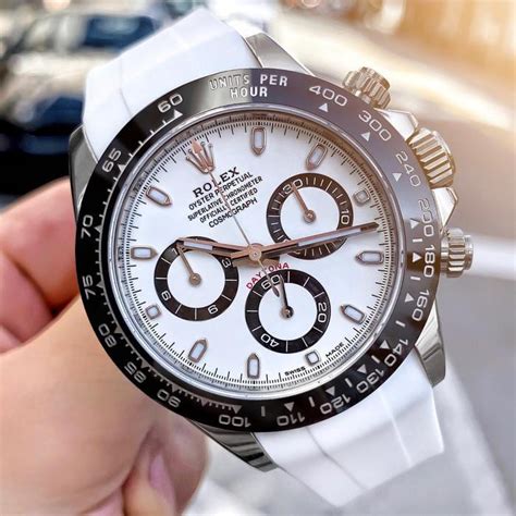 rolex daytona white gold rubber strap review|rolex daytona rubber strap price.